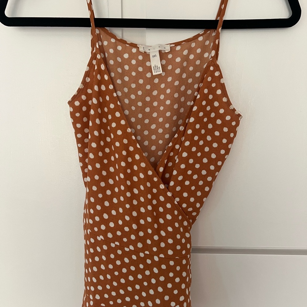 Leith Brown and White Polka Dot Camisole